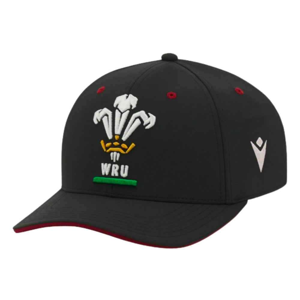 2023-2024 Wales Rugby 3D Baseball Cap (Black) Product - Headwear Macron   