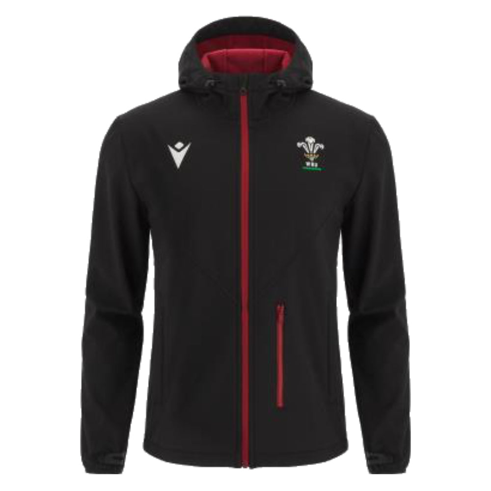 2023-2024 Wales Rugby Softshell Jacket (Black) Product - Jackets Macron   