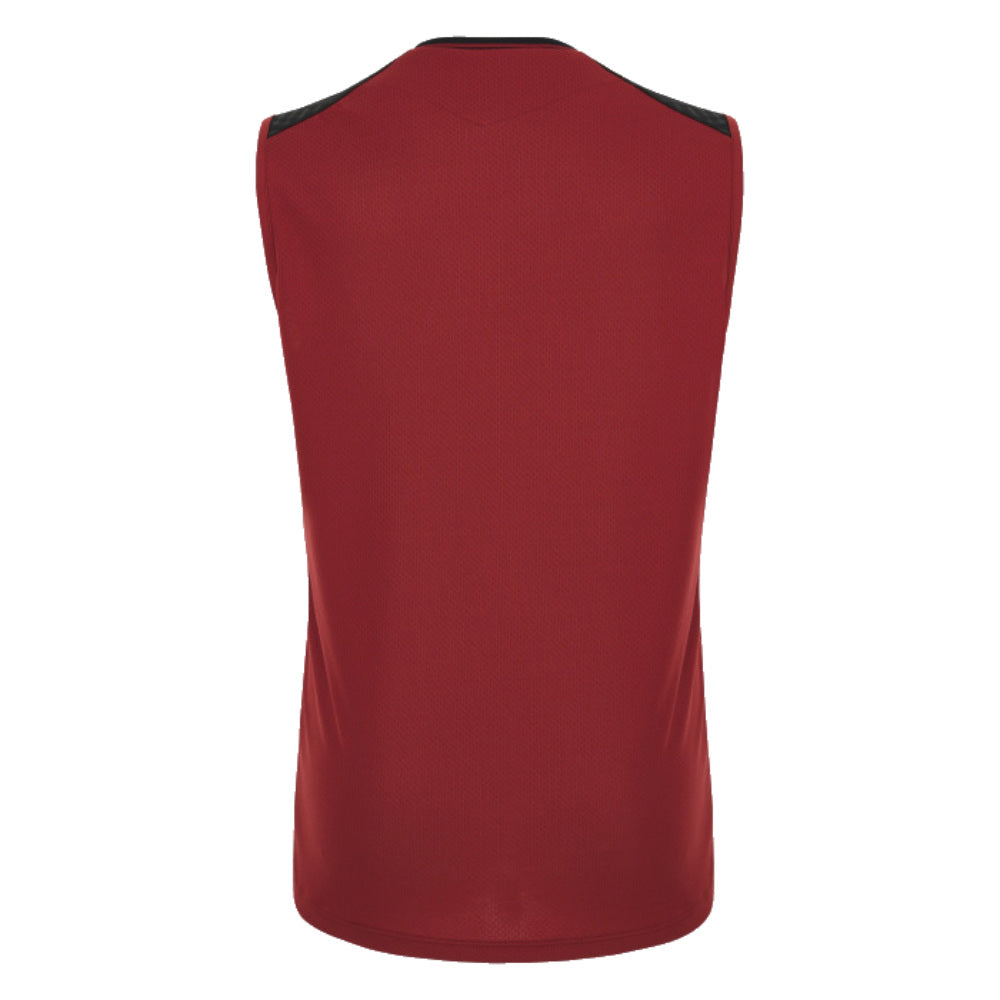 2023-2024 Wales Rugby Sleeveless Training Vest (Red) Product - Sleeveless Macron   