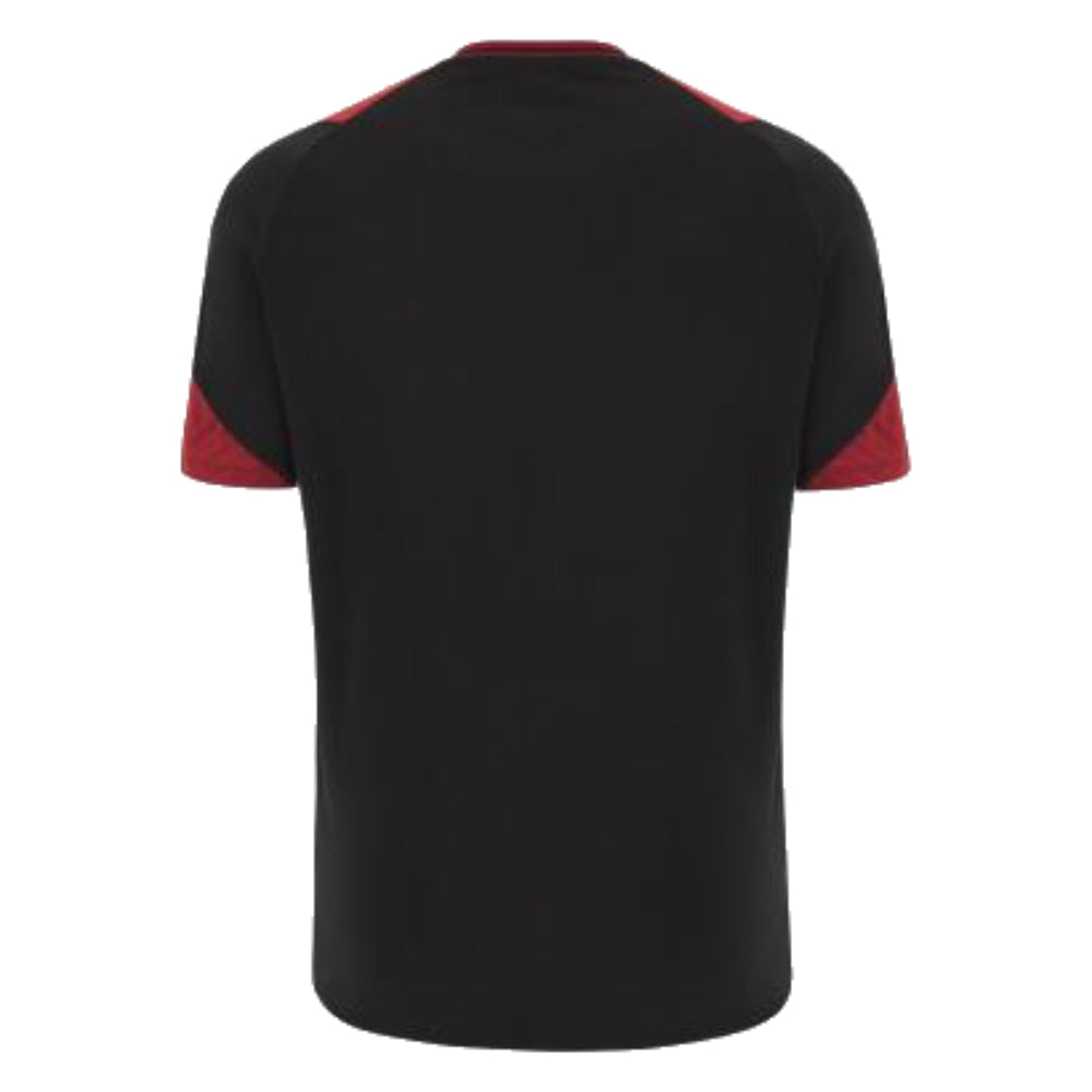 2023-2024 Wales Rugby WRU Training Gym Shirt (Black) Product - Training Shirts Macron   