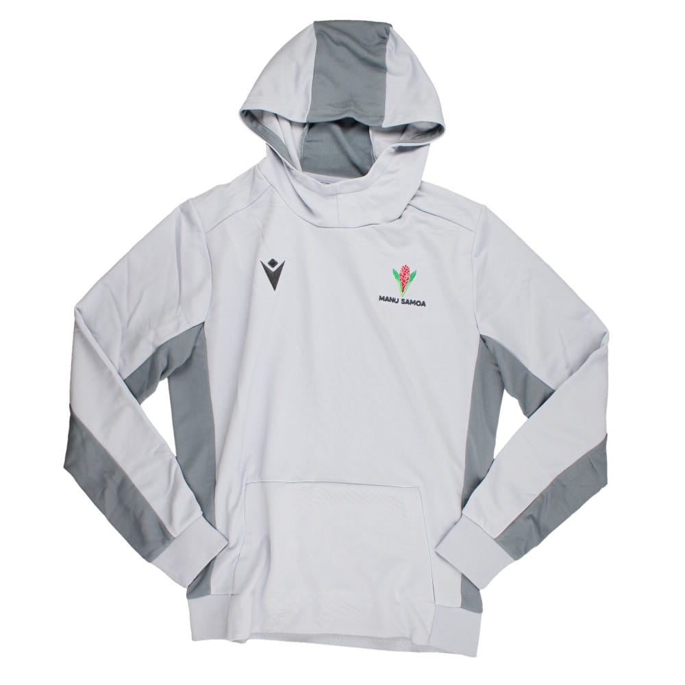 2023-2024 Samoa Rugby Travel Cotton Hooded Sweatshirt (Silver) Product - Hoodies Macron   