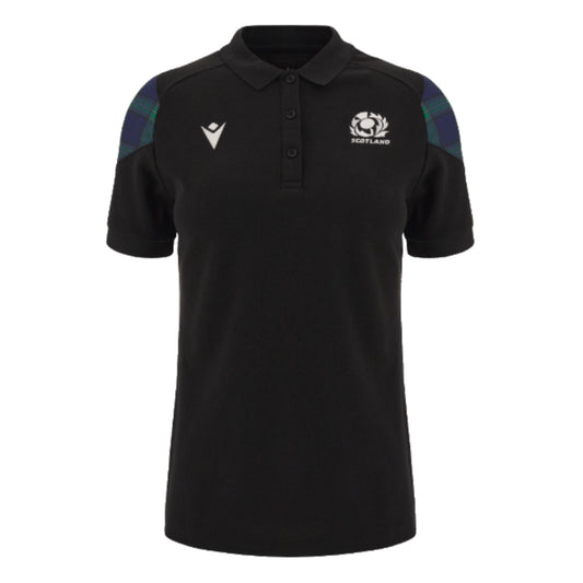 2023-2024 Scotland Rugby Travel Polo Shirt (Black) - Ladies_0