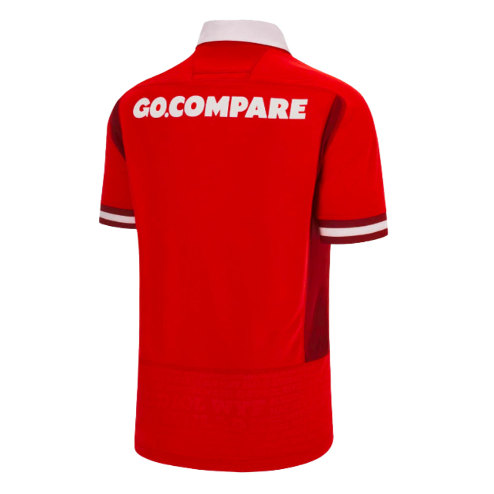 2023-2024 Wales Rugby WRU Home Poly Shirt Product - Football Shirts Macron   