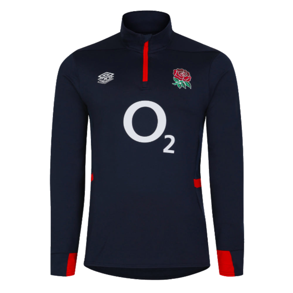 2023-2024 England Rugby Mid Layer Top (Navy Blazer) Product - Training Tops Umbro   