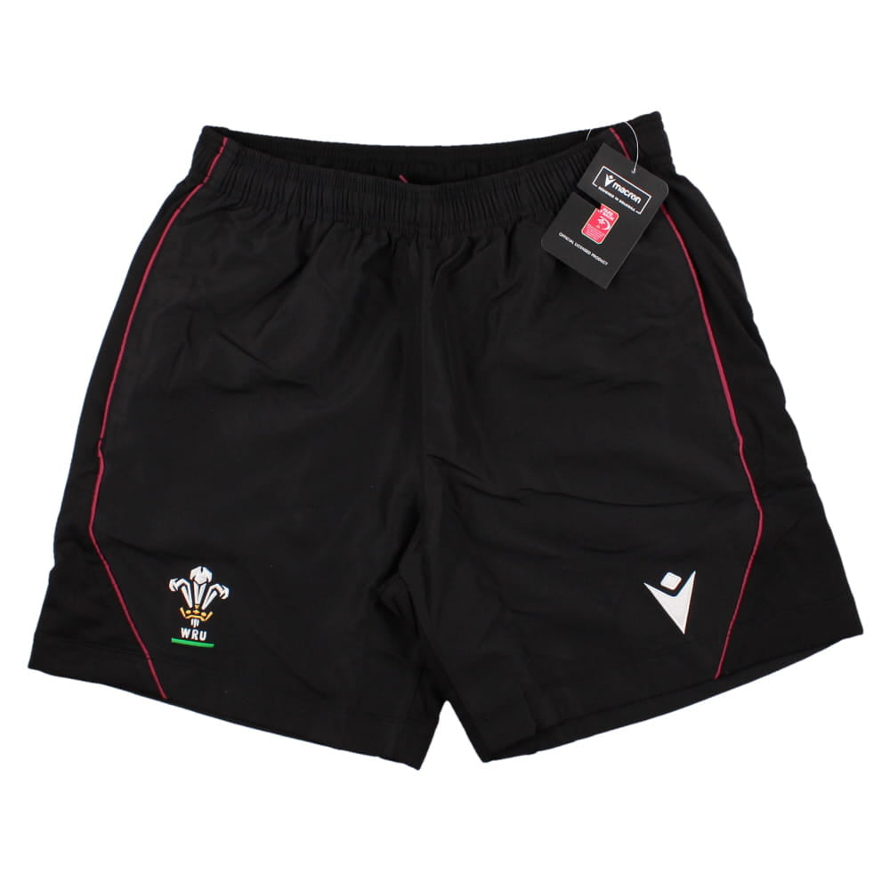 2023-2024 Wales Rugby Micro Bermuda Shorts (Black) Product - Shorts Macron   