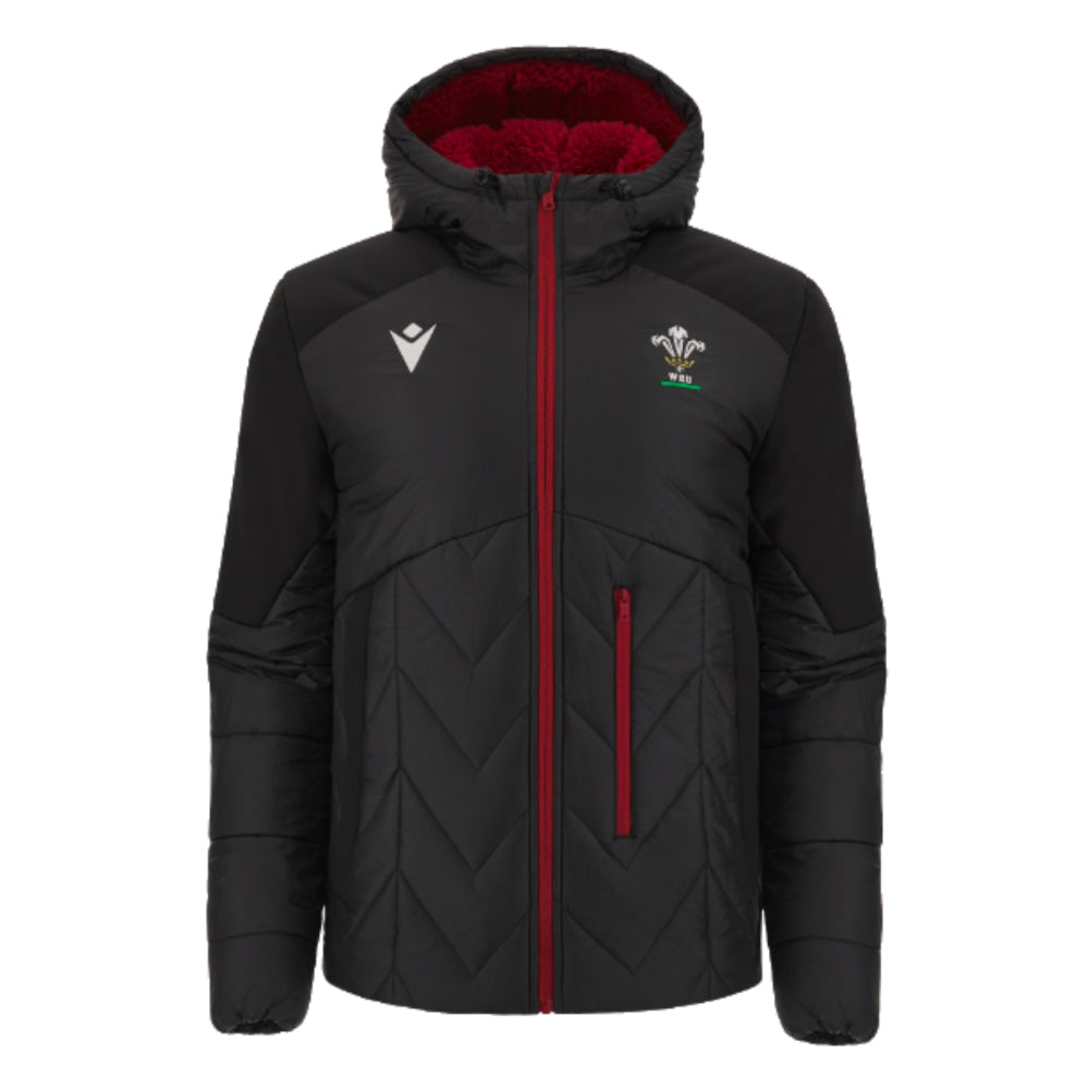 2023-2024 Wales Rugby Padded Bomber Jacket (Black) Product - Jackets Macron   