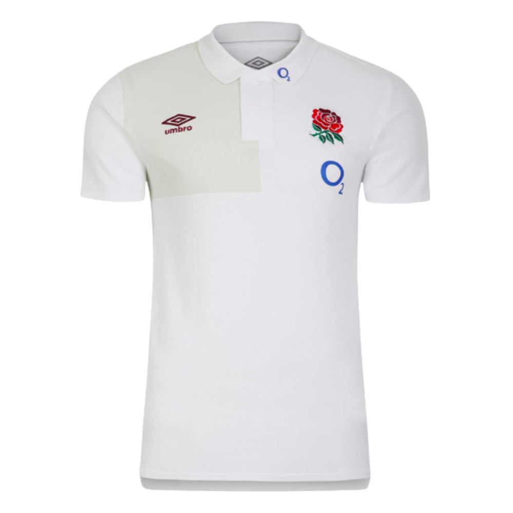 2023-2024 England Rugby CVC Polo (Brilliant White) Product - Polo Shirts Umbro   
