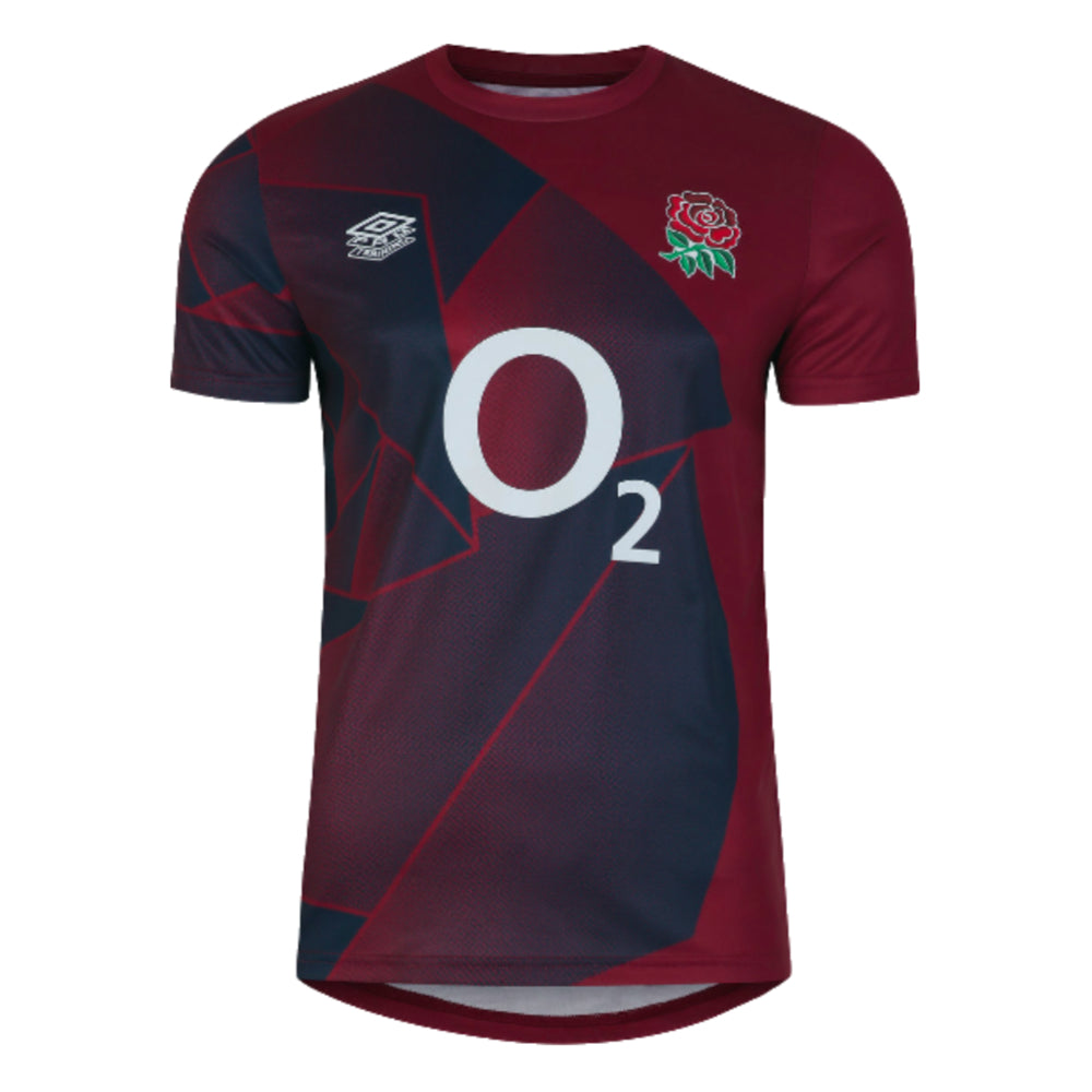 2023-2024 England Rugby Warm Up Jersey (Tibetan Red) - Kids Product - Sleeveless Umbro   