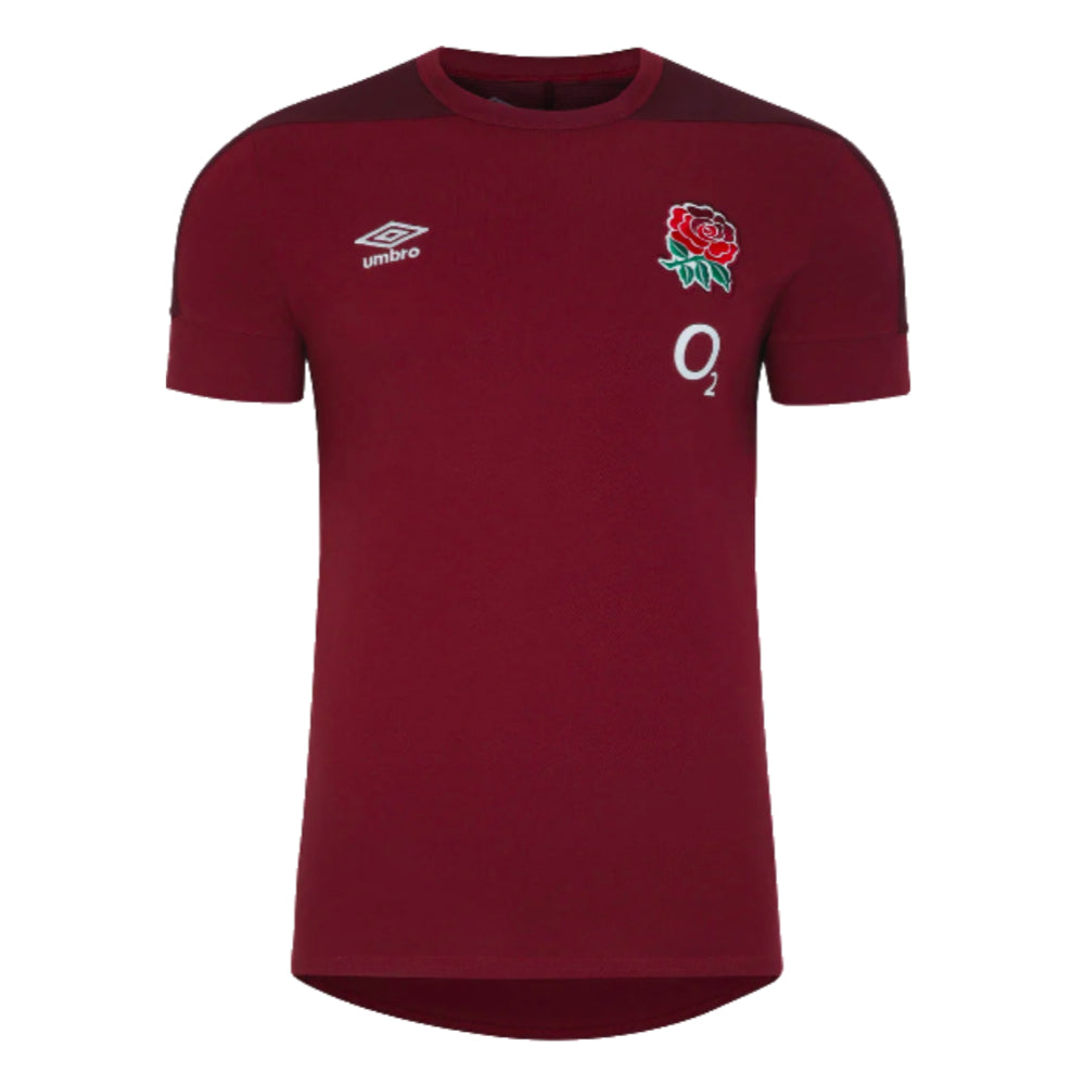 2023-2024 England Rugby Presentation T-Shirt (Tibetan Red) Product - T-Shirt Umbro   