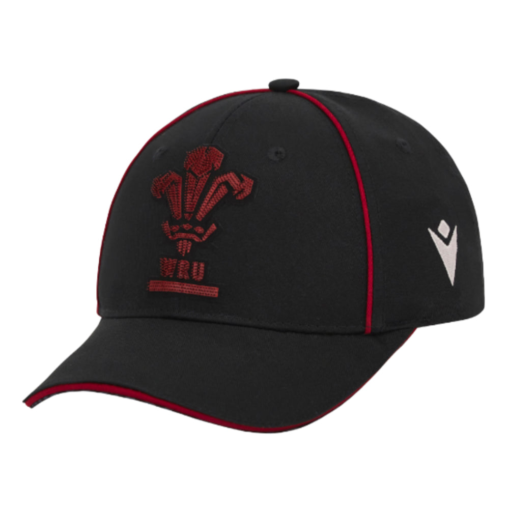 2023-2024 Wales Rugby Baseball Cap (Toothbrush Black) Product - Headwear Macron   