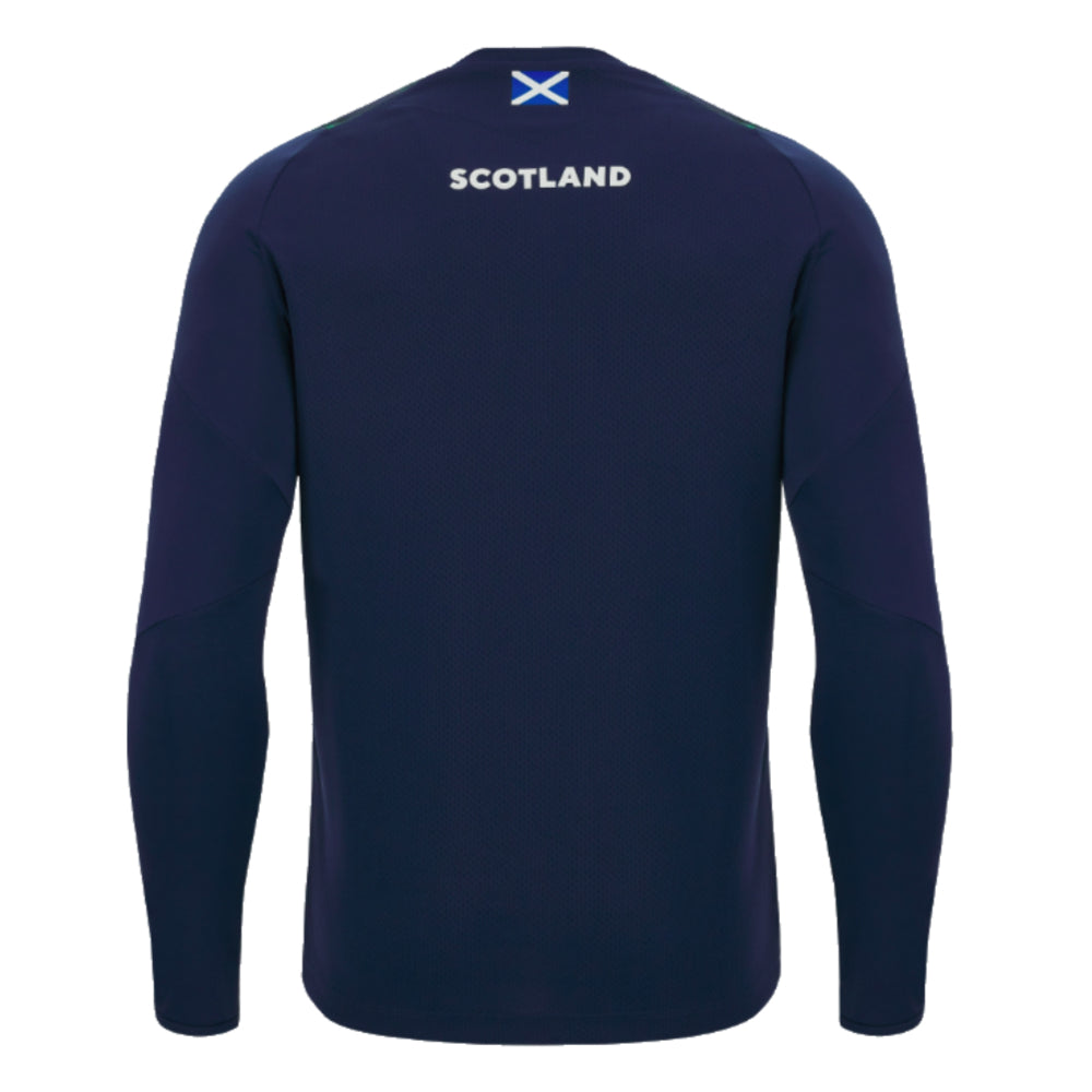 2023-2024 Scotland Rugby Long Sleeve Training Tee (Navy) Product - Training Shirts Macron   
