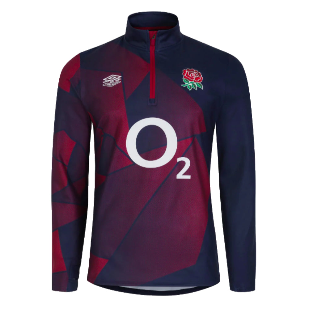 2023-2024 England Rugby Warm Up Mid Layer Top (Navy Blazer) Product - Training Tops Umbro   