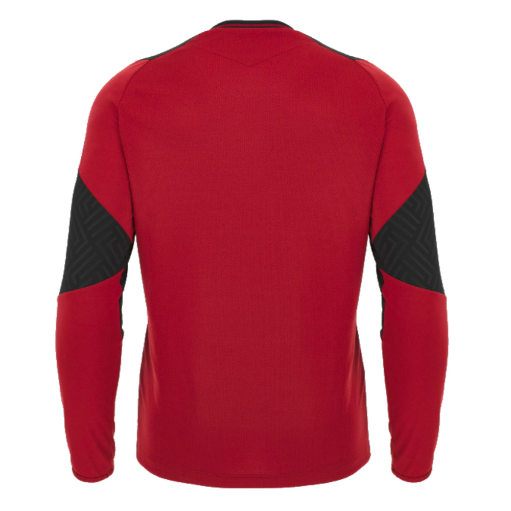 2023-2024 Wales Rugby Long Sleeve Training Tee (Red) Product - Training Shirts Macron   