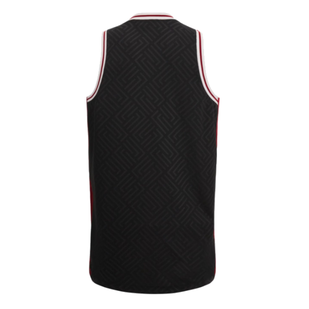 2023-2024 Wales Rugby Basketball Singlet (Black) (Your Name) Product - Hero Shirts Macron   
