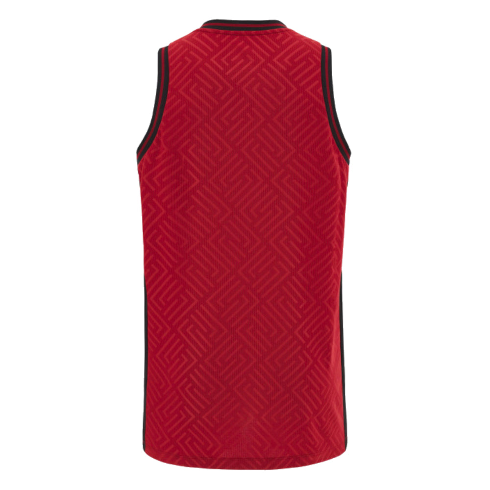 2023-2024 Wales Rugby Basketball Singlet (Red) Product - Sleeveless Macron   
