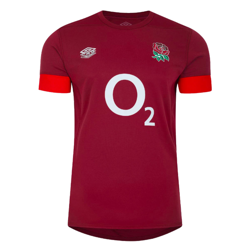 2023-2024 England Rugby Relaxed Training Shirt (Tibetan Red) Product - Training Shirts Umbro   