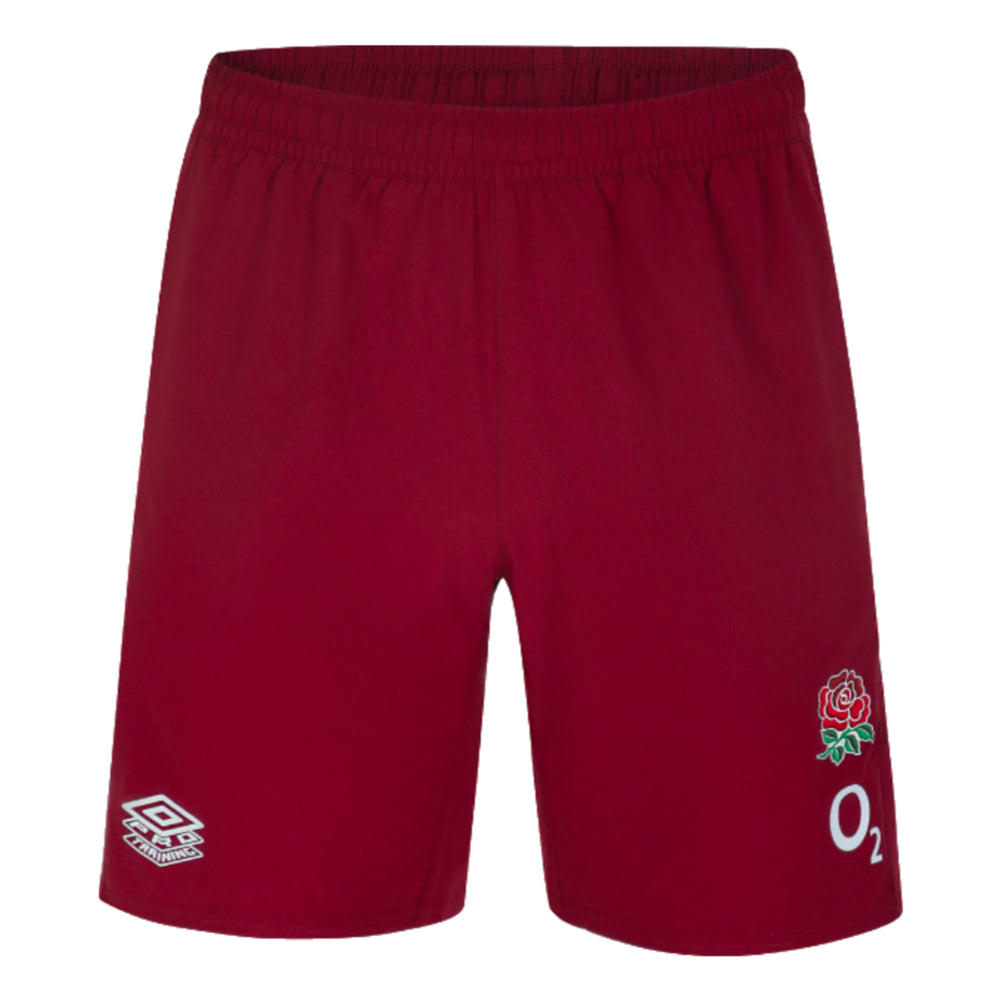 2023-2024 England Rugby Gym Shorts (Tibetan Red) Product - Shorts Umbro   