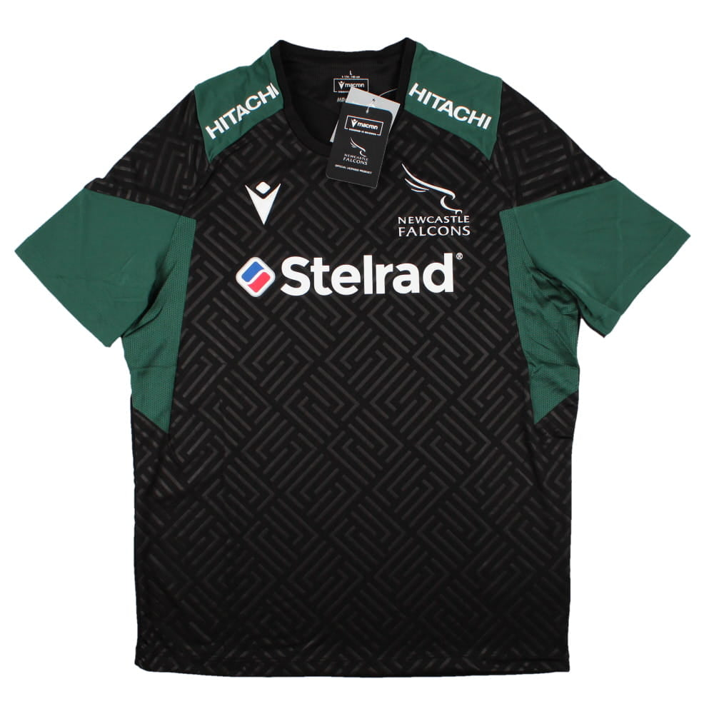 2023-2024 Newcastle Falcons Light Training T-Shirt (Black) Product - Training Shirts Macron   