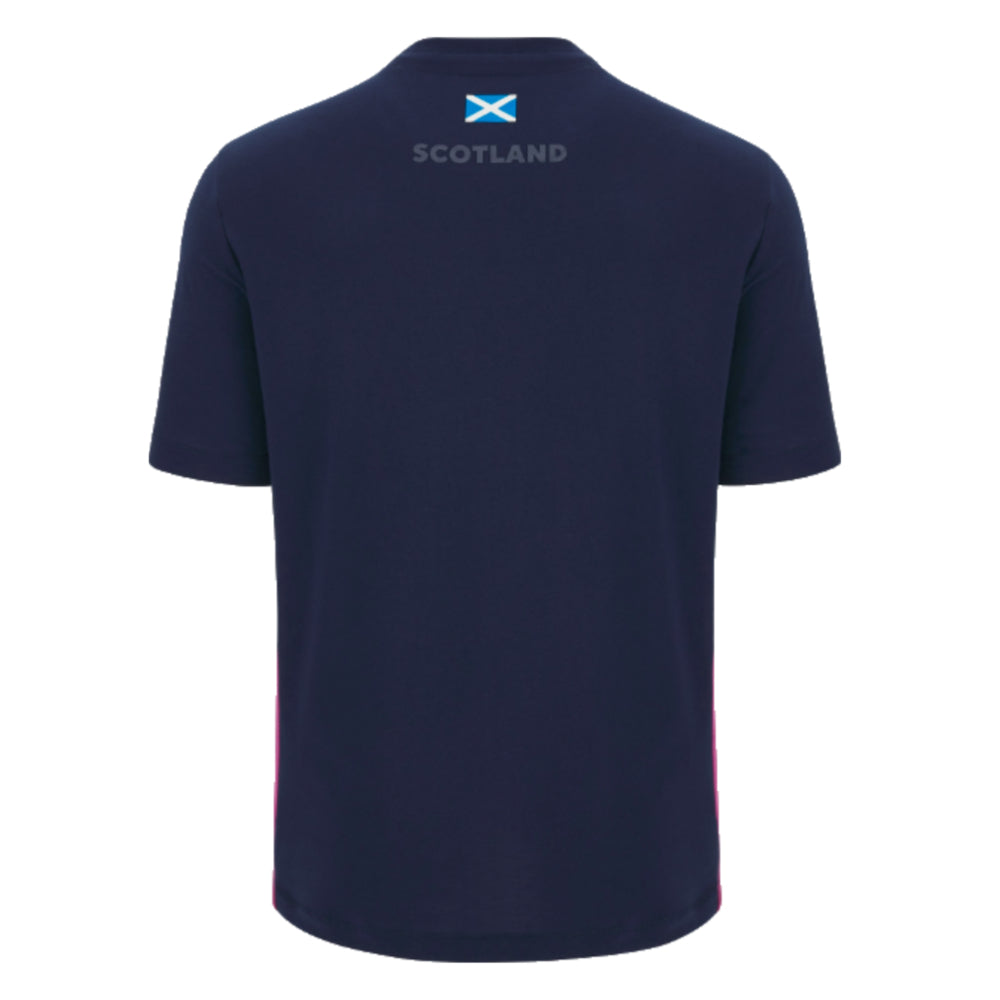 2023-2024 Scotland Rugby Leisure Tee (Navy) Product - T-Shirt Macron   
