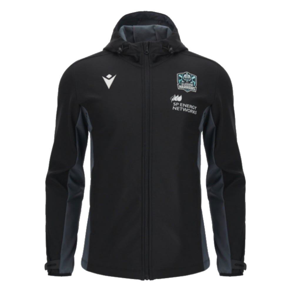 2023-2024 Glasgow Warriors Softshell Jacket (Black) Product - Jackets Macron   