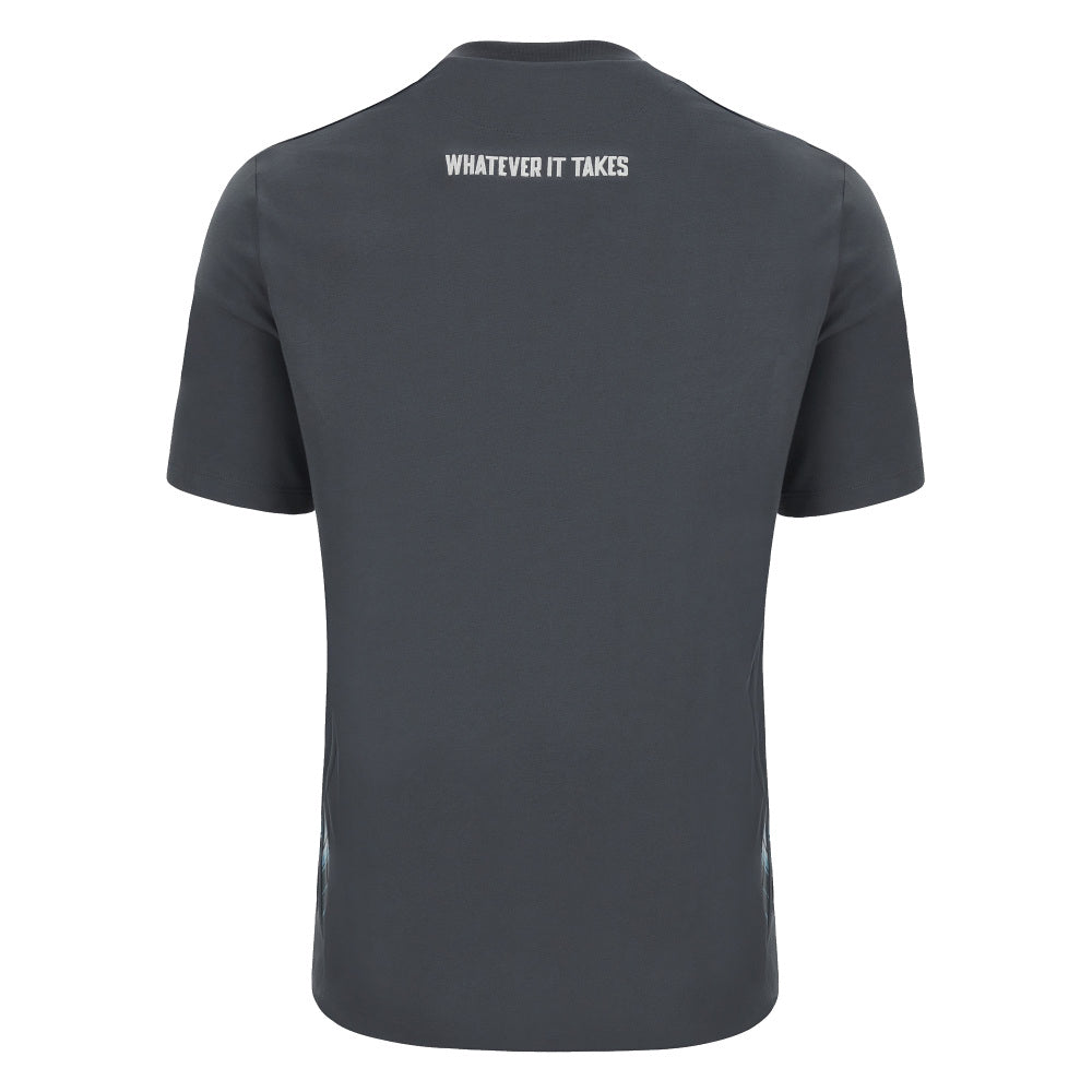 2023-2024 Glasgow Warriors Travel Cotton Rugby T-Shirt (Your Name) Product - Hero Shirts Macron   