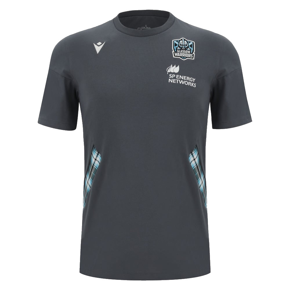 2023-2024 Glasgow Warriors Travel Cotton Rugby T-Shirt Product - T-Shirt Macron   