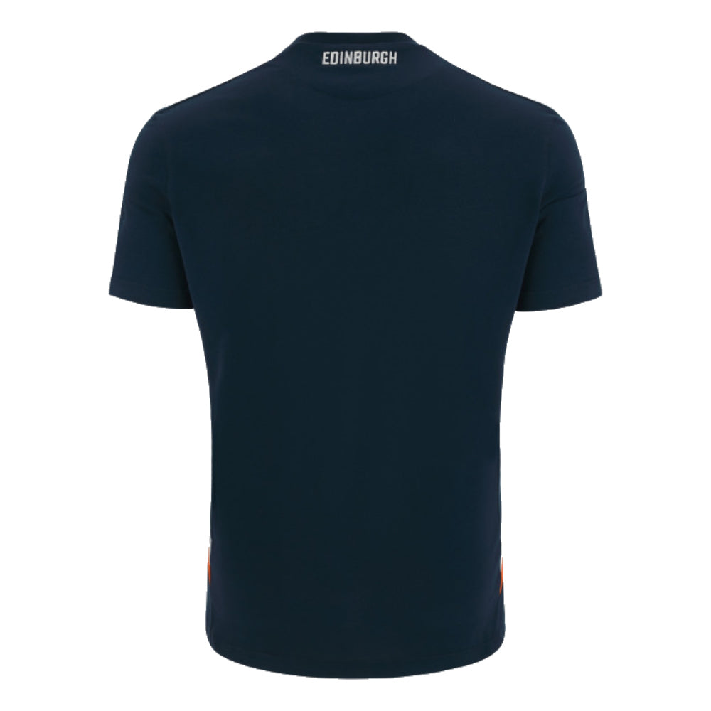 2023-2024 Edinburgh Rugby Travel Cotton Tee (Navy) (Your Name) Product - Hero Shirts Macron   