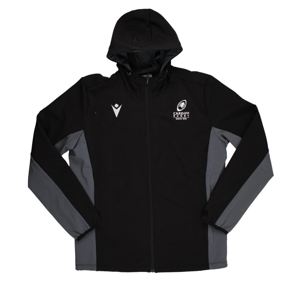 2023-2024 Cardiff Rugby Softshell Jacket (Black) Product - Jackets Macron   