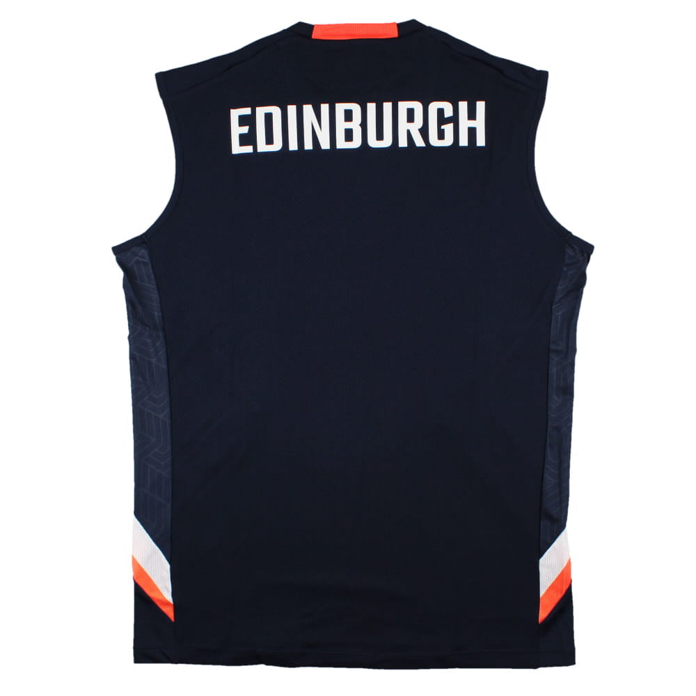 2023-2024 Edinburgh Rugby Training Vest (Navy) Product - Sleeveless Macron   