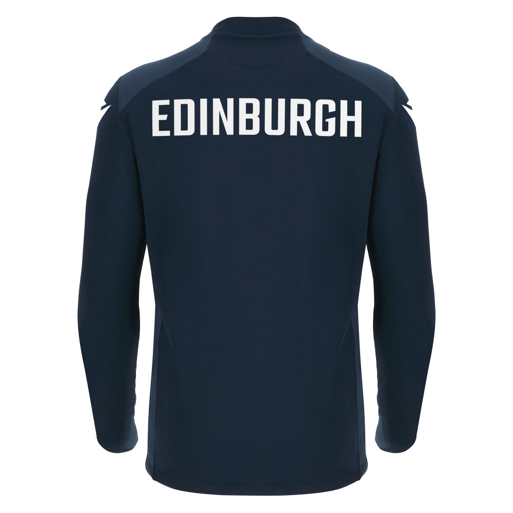 2023-2024 Edinburgh Rugby Training Player Poly Top (Navy) Product - Sweat Tops Macron   