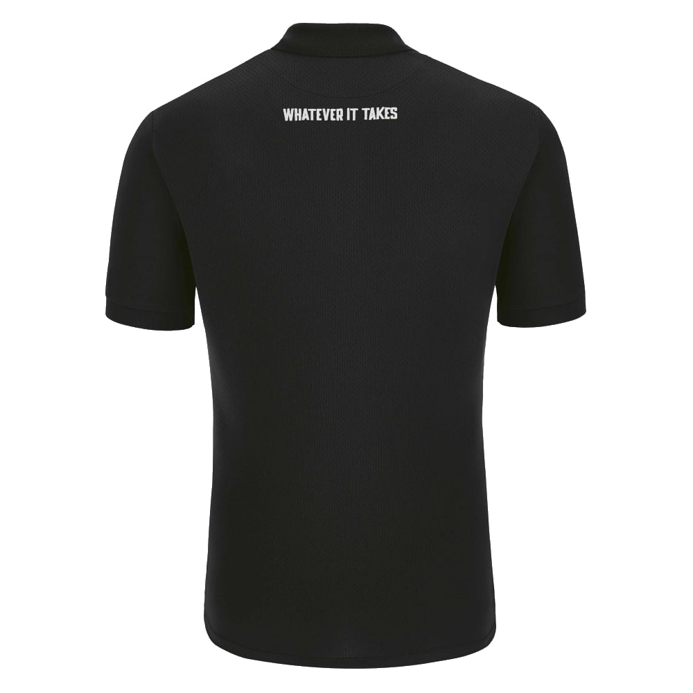 2023-2024 Glasgow Warriors Travel Player Polo Shirt (Black) Product - Polo Shirts Macron   