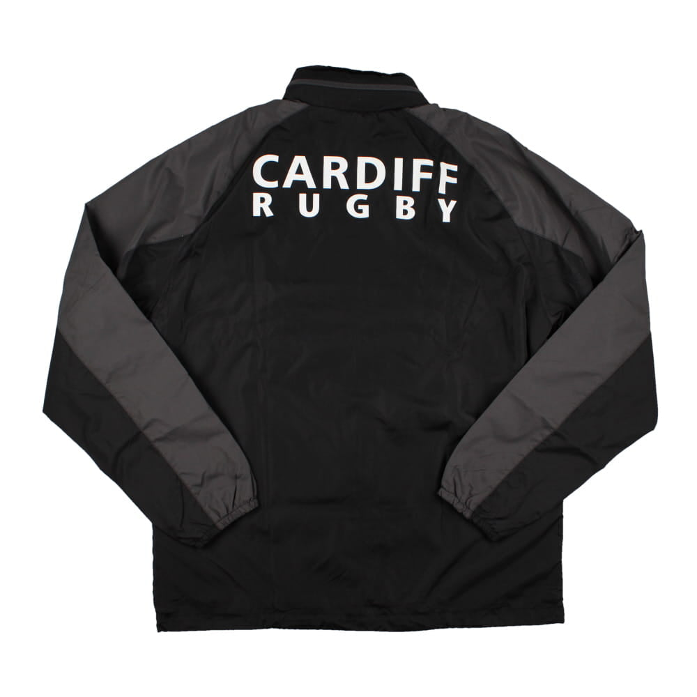 2023-2024 Cardiff Blues Rugby Full Zip Waterproof Jacket (Black) Product - Jackets Macron   