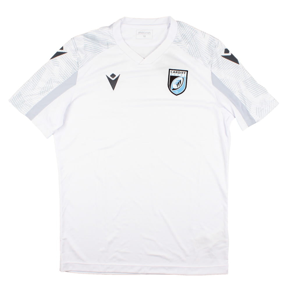 2023-2024 Cardiff Blues Rugby Training Poly Shirt (White) Product - Training Shirts Macron   