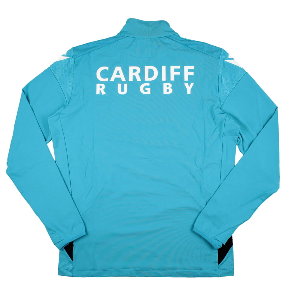 2023-2024 Cardiff Blues Rugby Half Zip Training Top (Aqua) Product - Training Tops Macron   