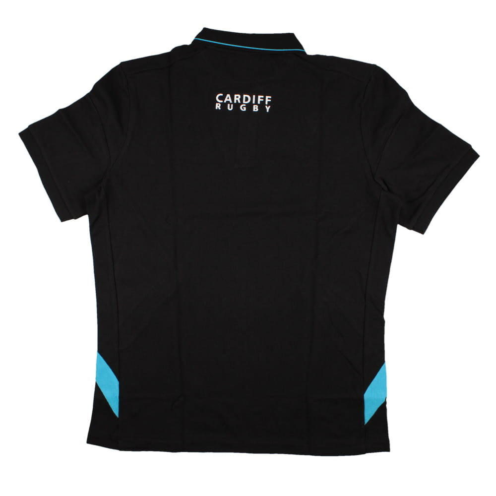 2023-2024 Cardiff Blues Rugby Piquet Polo Shirt (Black) Product - Polo Shirts Macron   
