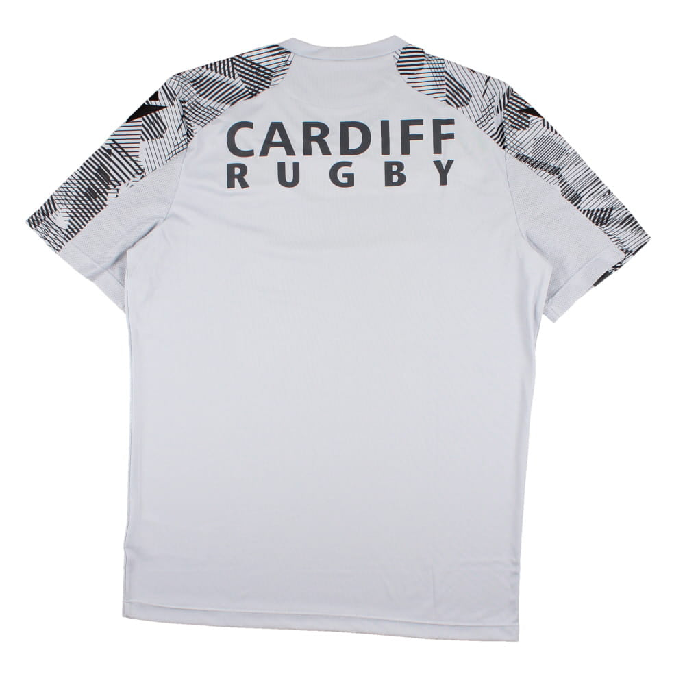 2023-2024 Cardiff Blues Rugby Training Staff Poly Shirt (Silver) Product - Training Shirts Macron   