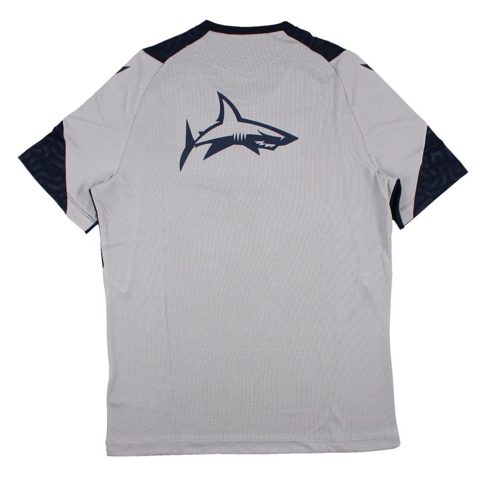2023-2024 Sale Sharks Players Training Poly Shirt (Grey) Product - Training Shirts Macron   