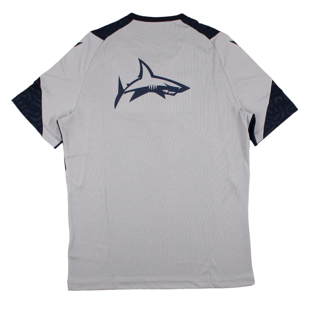 2023-2024 Sale Sharks Players Training Poly Shirt (Grey) (Your Name) Product - Hero Shirts Macron   