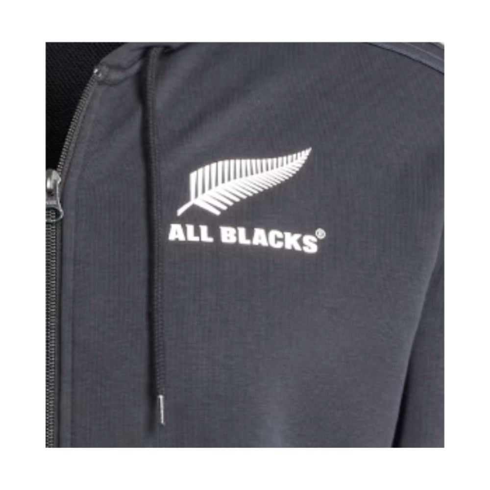 2023-2024 New Zealand All Blacks Rugby Full Zip Hoodie (Black) Product - Hoodies Adidas   