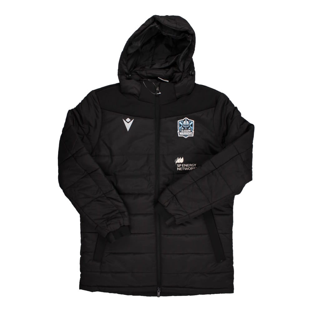 2023-2024 Glasgow Warriors Travel Padded Jacket (Black) Product - Jackets Macron   
