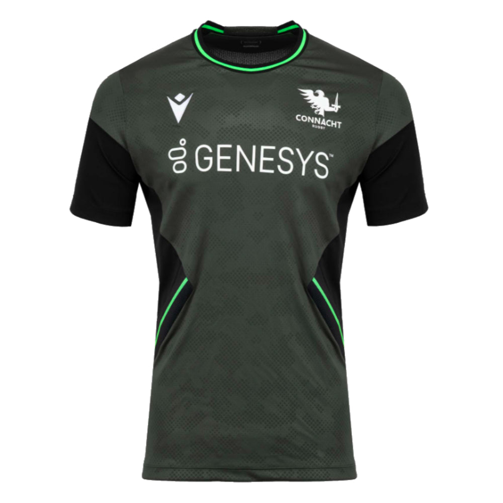 2023-2024 Connacht Rugby Training Poly Dry Tee (Green) Product - Training Shirts Macron   