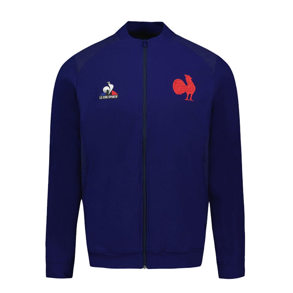 2023-2024 France Rugby Zipped Sweatshirt (Blue) Product - Sweat Tops Le Coq Sportif   