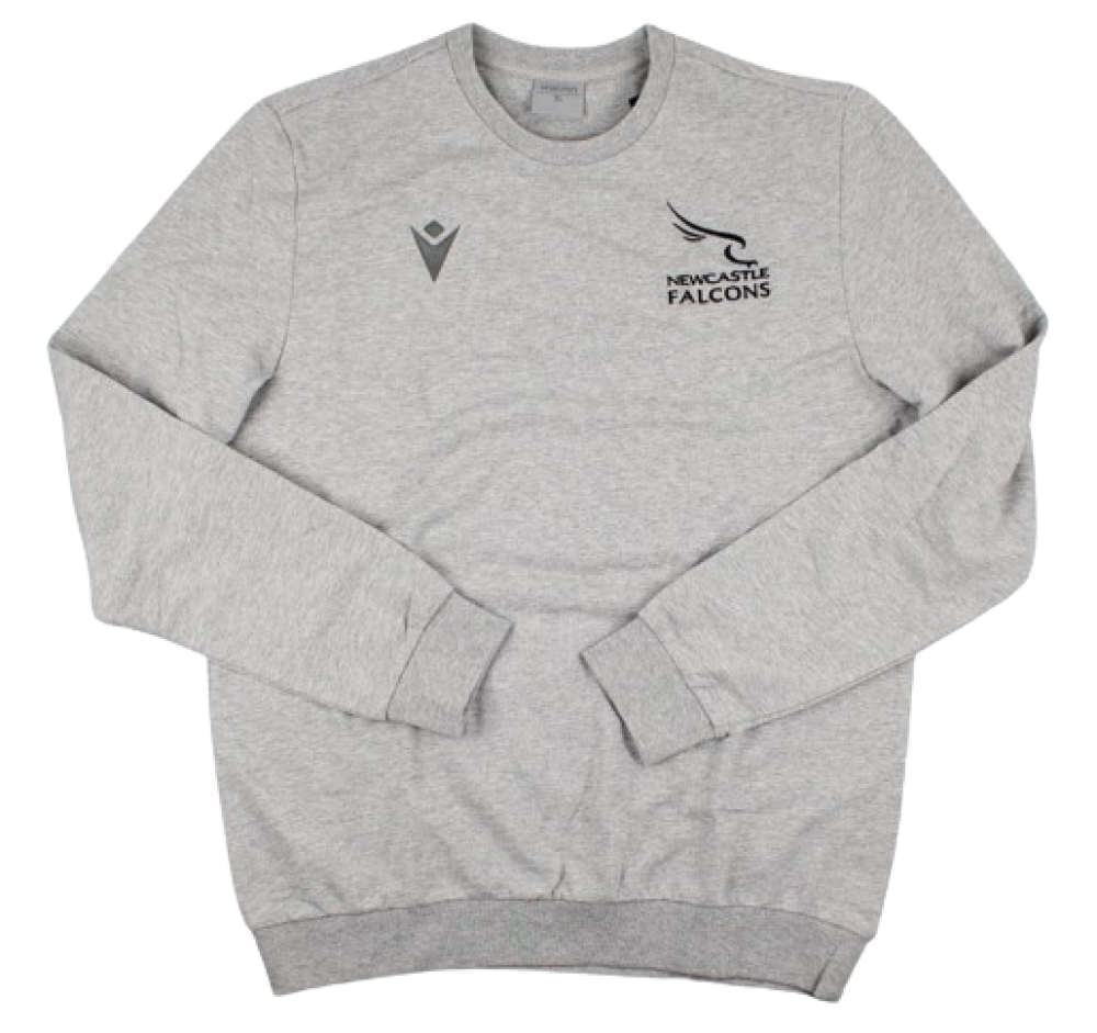 2023-2024 Newcastle Falcons Travel Leisure Sweatshirt (Grey) Product - Sweat Tops Macron   