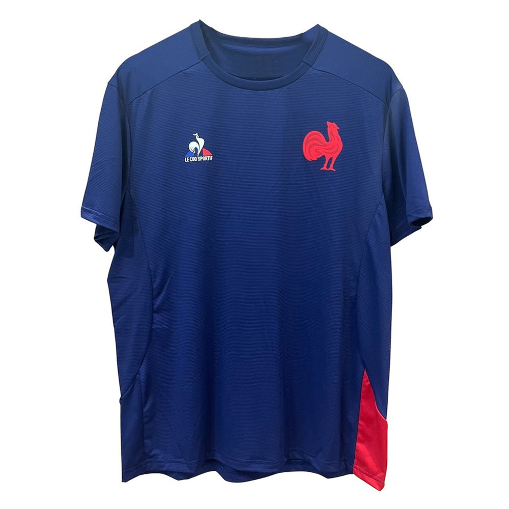 2024 France Rugby Training Shirt (Blue) Product - Training Shirts Le Coq Sportif   