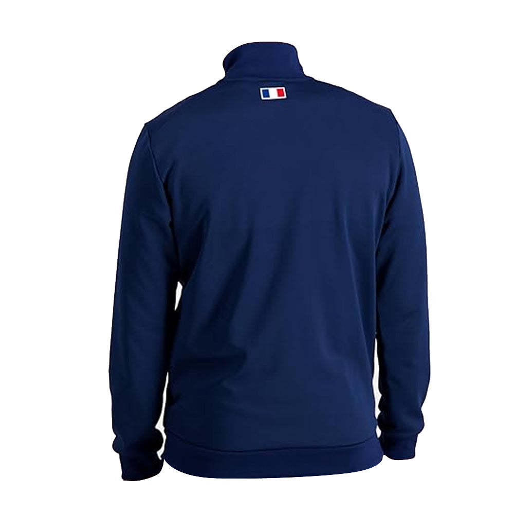 2023-2024 France Rugby Full Zip Presentation Sweat (Blue) Product - Sweat Tops Le Coq Sportif   