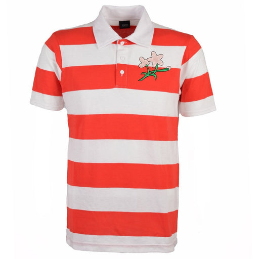 Japan Rugby Polo Shirt - Red/White Stripe Product - Polo Shirts Toffs   