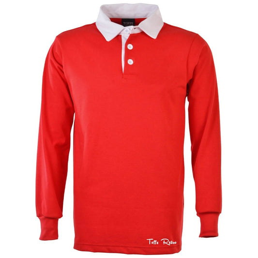 TOFFS Classic Retro Red Rugby Style Long Sleeve Shirt_0