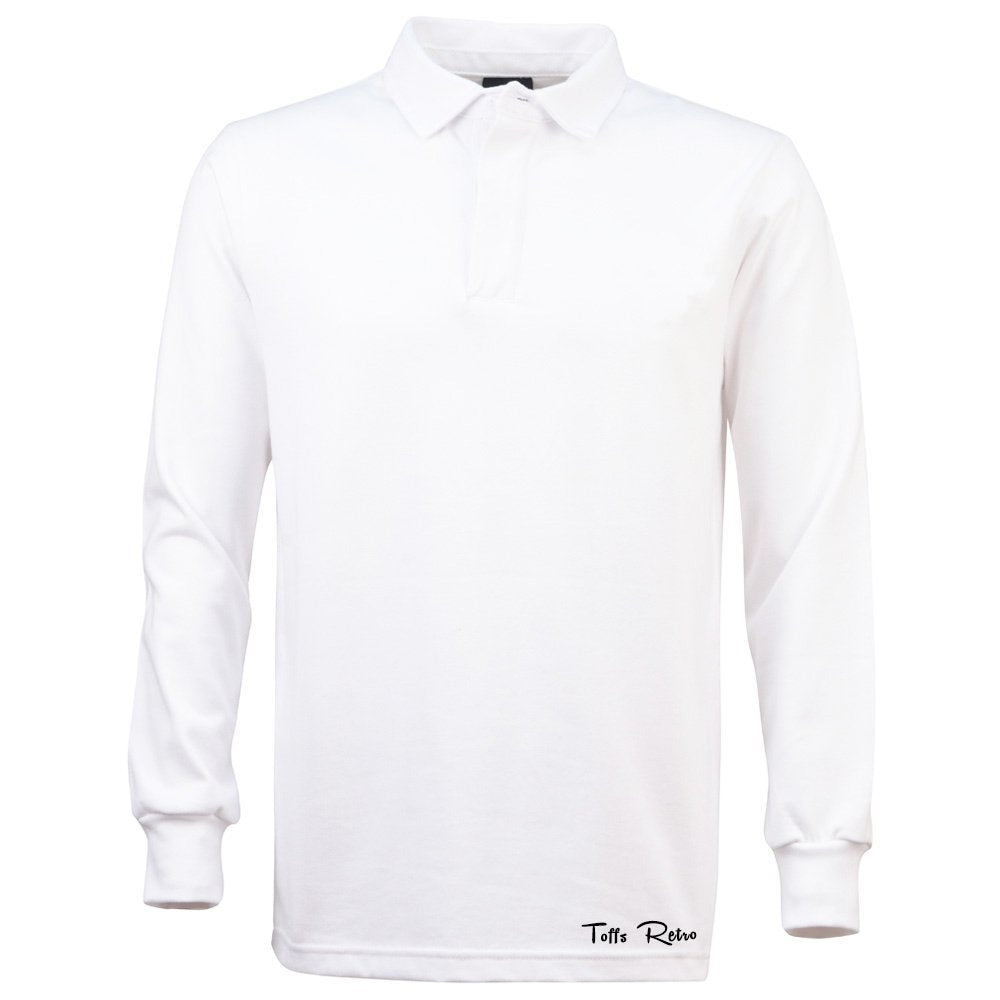 TOFFS Classic Retro White Long Sleeve Rugby Style Shirt Product - Football Shirts Toffs   