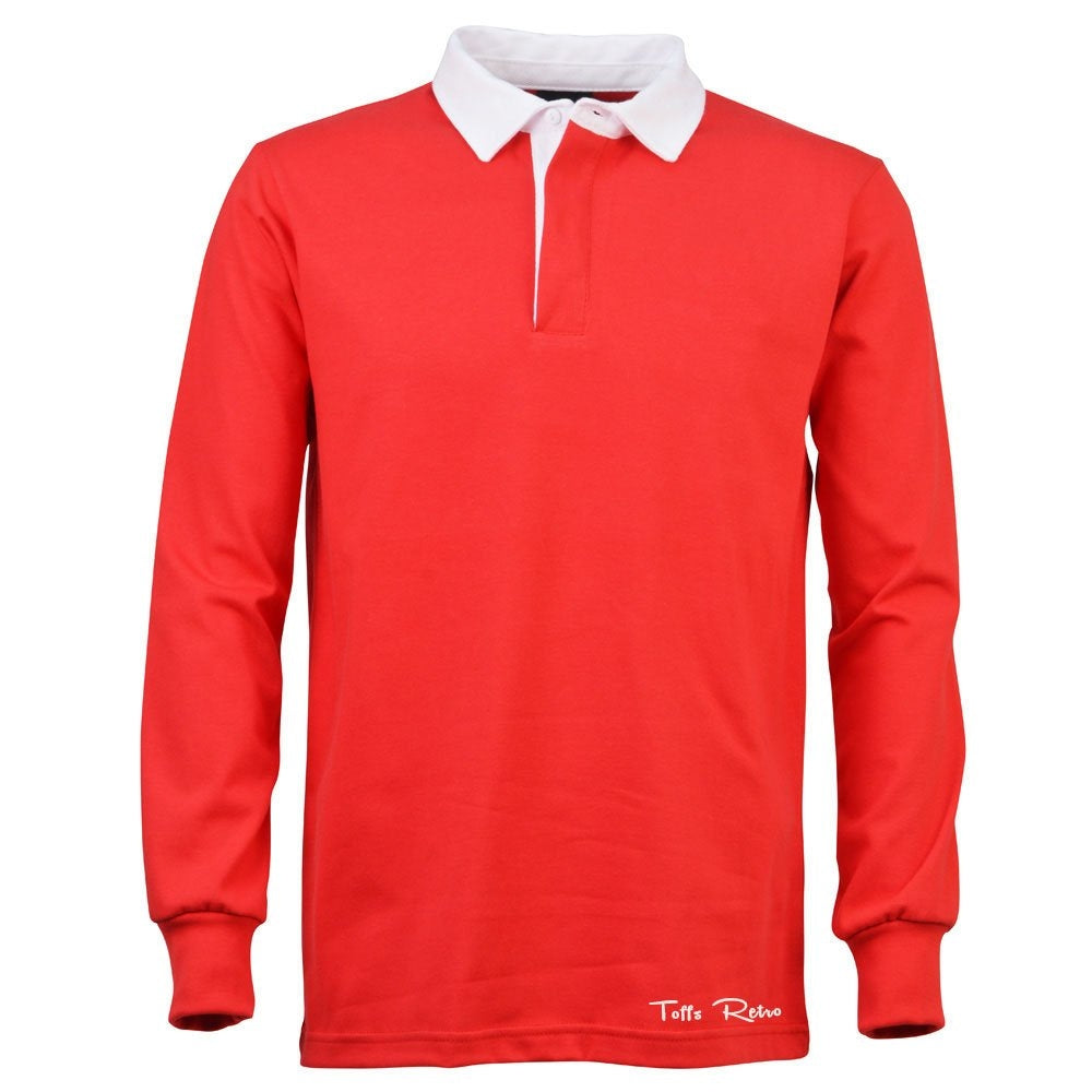 TOFFS Classic Retro Red Long Sleeve Rugby Style Shirt_0