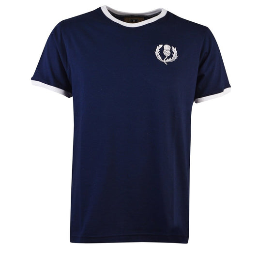 Scotland Rugby T-Shirt - Navy/White Ringer_0